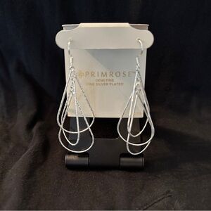 Silver Reflections Orbital Silver Over Brass Drop Earrings, pierced